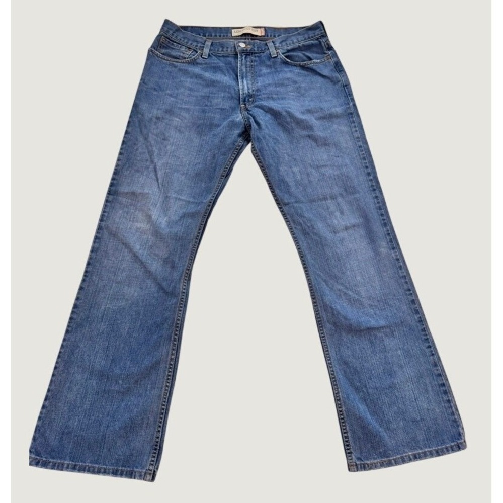 Levis 527 Low Boot Cut Jeans Mens 34x32 Blue Denim Medium Wash 05527-0601